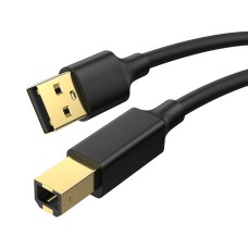 USB Cable Gold-Plated AM-BM 10ft / 3m BLACK